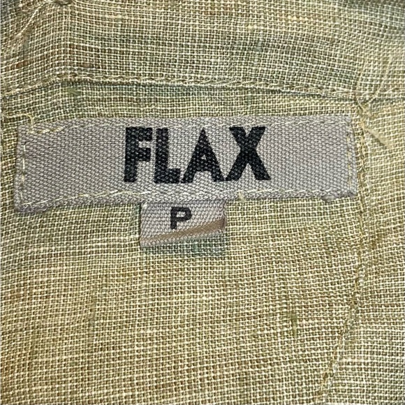 Women's FLAX 100% Linen Shift Dress Sleeveless w/ Pockets Lagonlook Size P 4-6 - Picture 6 of 7